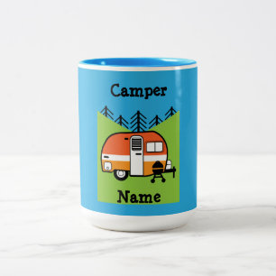 Queen of the Camper - Funny Camping RV Caravan Doo Two-Tone Coffee Mug