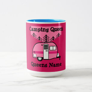 Queen of the Camper - Funny Camping RV Caravan Doo Two-Tone Coffee Mug