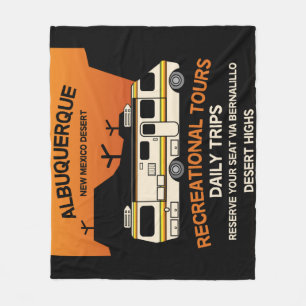 Queen of the Camper - Funny Camping RV Caravan Fleece Blanket