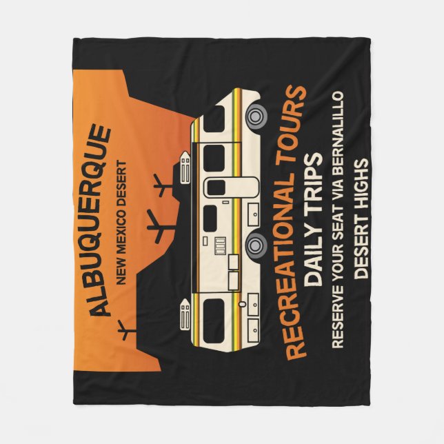 Queen of the Camper - Funny Camping RV Caravan Fleece Blanket (Front)