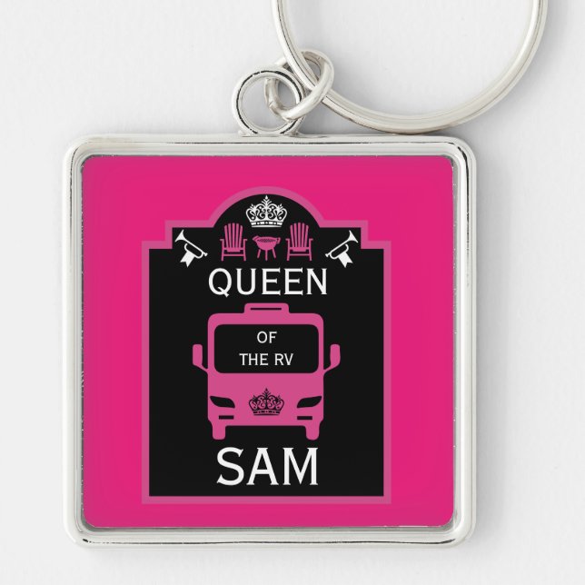 Queen Of The Camper RV Keychain (Front)