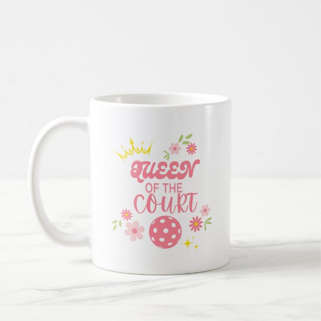 Queen of the Court Pickleball Mug (Left)