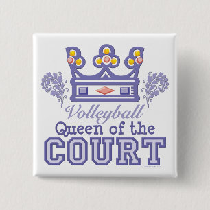 Queen of the Court Volleyball Button