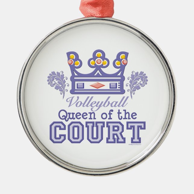 Queen of the Court Volleyball Ornament (Front)