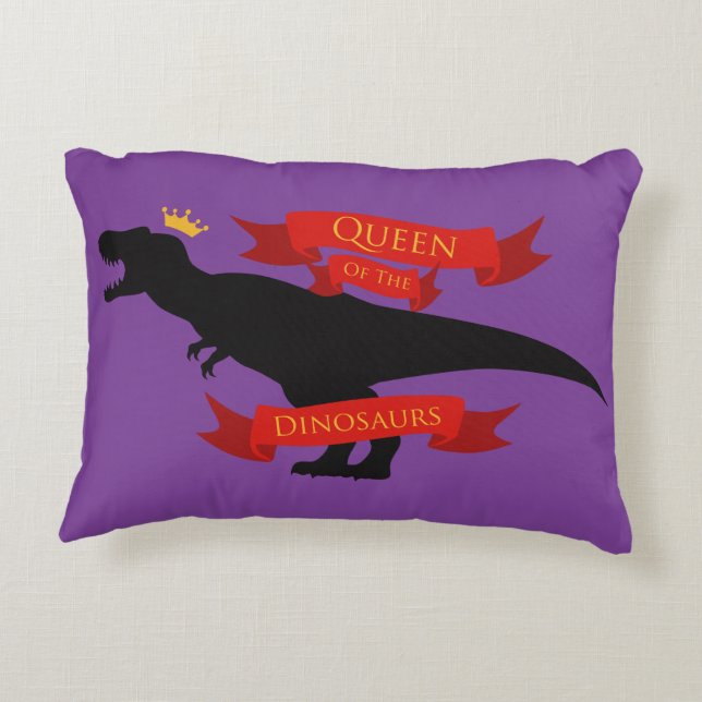 Queen of the Dinosaurs Decorative Pillow (Back)