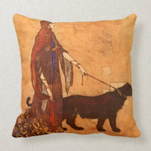Queen of the Ebony Isles Edmund Dulac Fine Art Throw Pillow