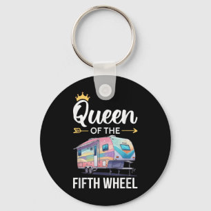 Queen Of The Fifth Wheel Camping Love Camper Vacat Keychain