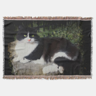 Queen of the Garden Cat Throw Blanket