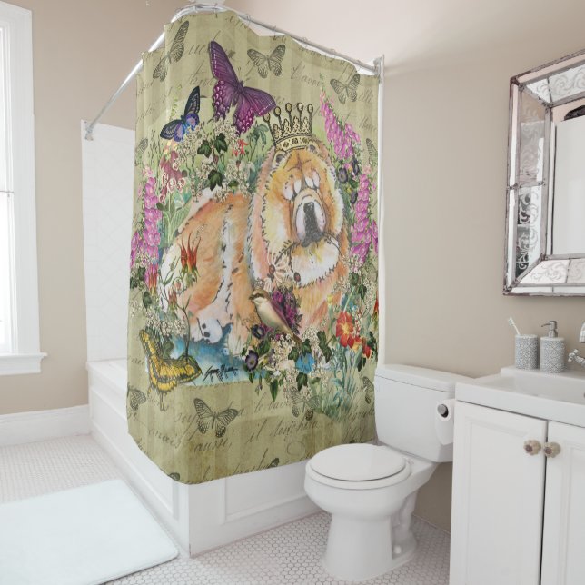 QUEEN OF THE GARDEN Chow shower curtain (In Situ)