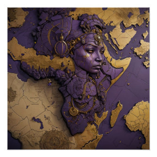 Queen of the Golden Diaspora – Afro Futuristic God Poster