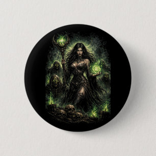Queen of the Green Flame 2 Inch Round Button