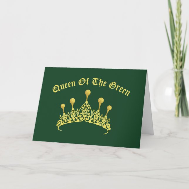Queen of The Green Golf Birthday Card (Front)