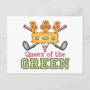 Queen of the Green Golf Postcard