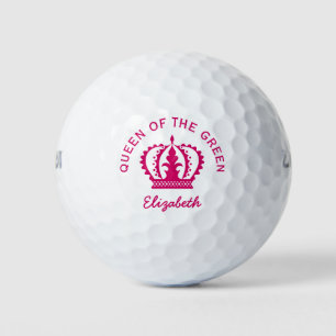 Queen of the Green Hot Pink Crown Golf Balls