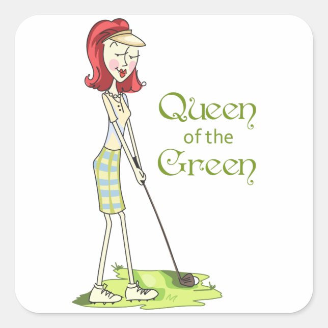 Queen of the Green Square Sticker (Front)
