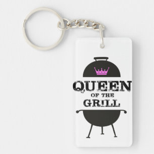 Queen Of The Grill, Black Pink Crown Keychain