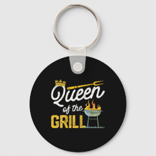 Queen Of The Grill Funny Smoked Meat Bbq Smoker Gr Keychain