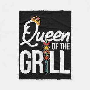 Queen Of The Grill Funny Smoking Meat Bbq Women Ba Fleece Blanket
