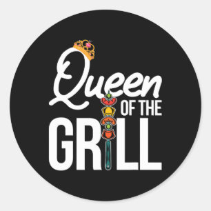 Queen Of The Grill Funny Smoking Meat Bbq Women By Classic Round Sticker
