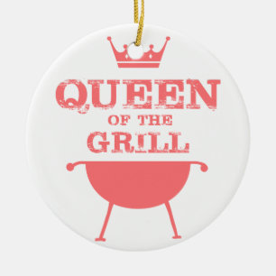 Queen Of The Grill, Pink Ceramic Ornament