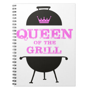 Queen Of The Grill, Pink Crown Pink Notebook