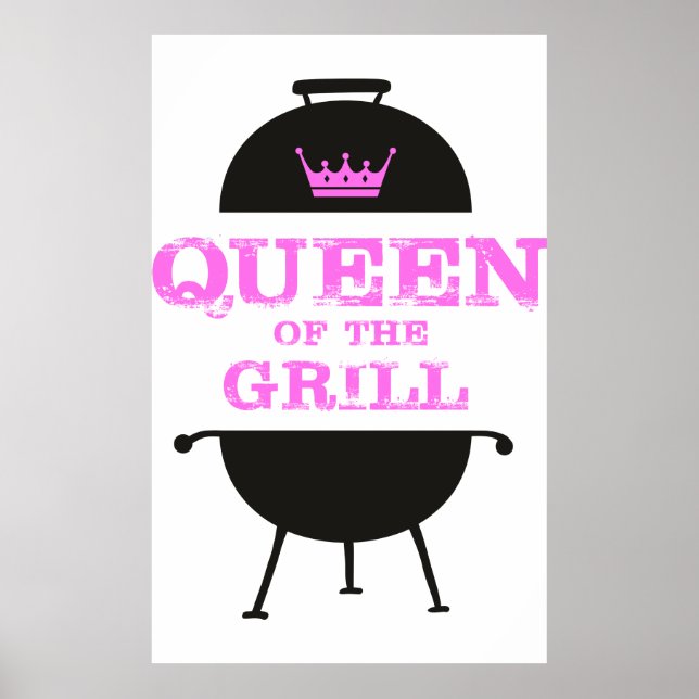 Queen Of The Grill, Pink Crown Pink Poster (Front)