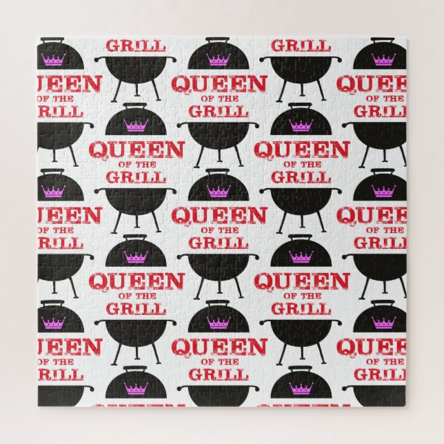 Queen Of The Grill, Pink Crown Red Jigsaw Puzzle (Vertical)