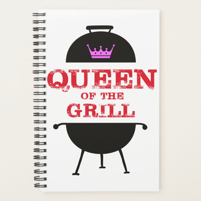 Queen Of The Grill, Pink Crown Red Planner (Front)