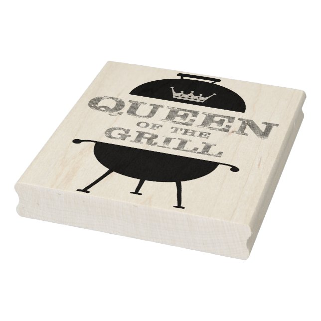 Queen Of The Grill, Pink Crown Red Rubber Stamp (Stamp)