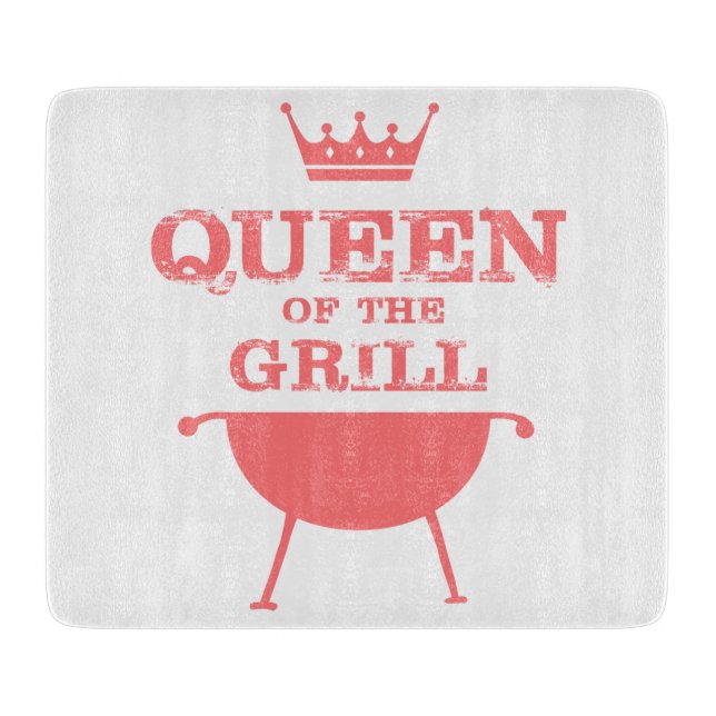 Queen Of The Grill, Pink Cutting Board (Front)