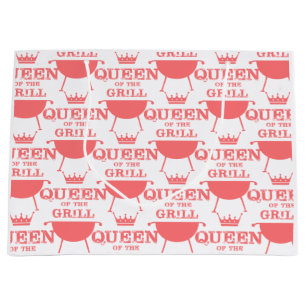 Queen Of The Grill, Pink Large Gift Bag