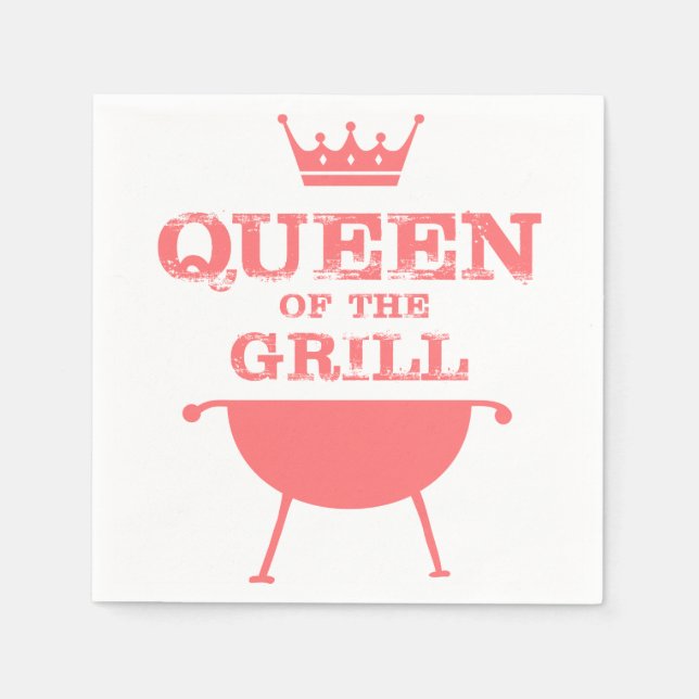 Queen Of The Grill, Pink Napkin (Front)