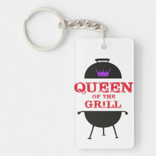 Queen Of The Grill, Purple Crown Red Keychain