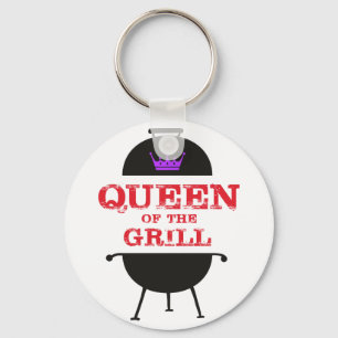 Queen Of The Grill, Purple Crown Red Keychain