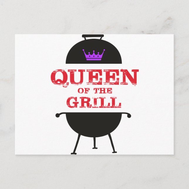 Queen Of The Grill, Purple Crown Red Postcard (Front)