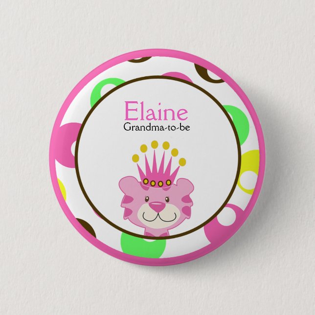 QUEEN OF THE JUNGLE NAME TAG Personalized Button (Front)