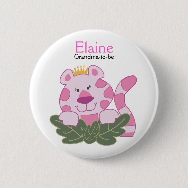 QUEEN OF THE JUNGLE NAME TAG Personalized Button (Front)
