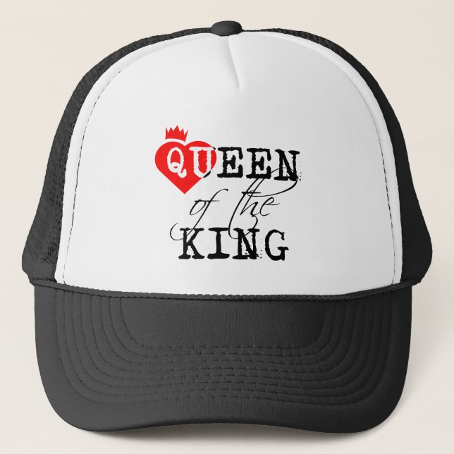 Queen Of The King red heart and a crown Trucker Hat (Front)