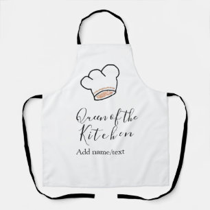 Queen of the kitchen chef cooking add name crown  apron