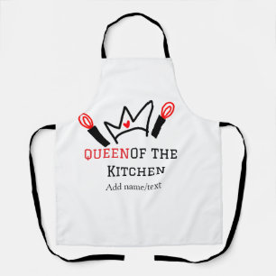 Queen of the kitchen chef cooking add name crown apron