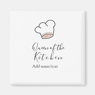 Queen of the kitchen chef cooking add name crown  magnet