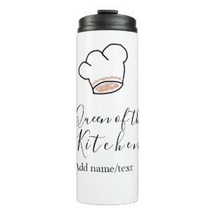 Queen of the kitchen chef cooking add name crown  thermal tumbler