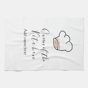 Queen of the kitchen chef cooking add name crown  towel