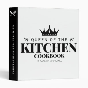 Queen of The Kitchen Cookbook Recipe Personalized Binder