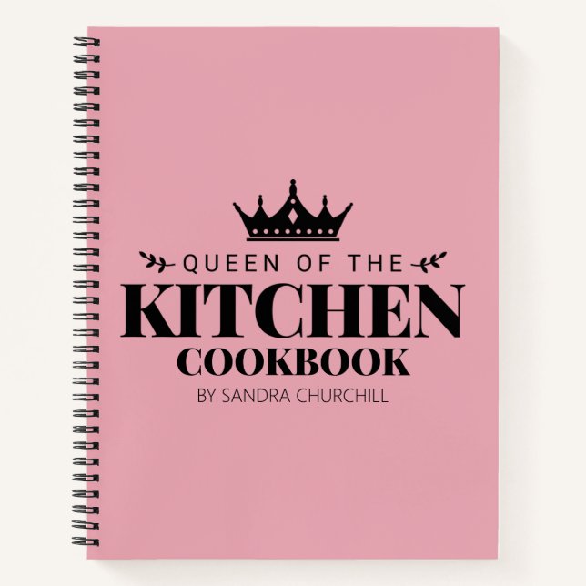 Queen of The Kitchen Cookbook Recipe Personalized Notebook (Front)