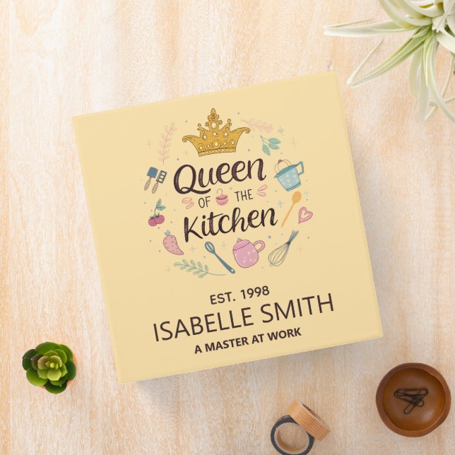 Queen of the Kitchen Custom Name Design Binder (In Situ)