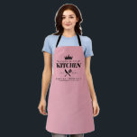Queen of The Kitchen Lady Chef Personalized Pink Apron<br><div class="desc">Perfect gift for your mom,  grandma,  sister,  or any important lady in your life who loves to cook! Queen of the Kitchen Apron. Easy to personalize!</div>