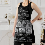 Queen of the Kitchen Mom Photo Collage Apron<br><div class="desc">Celebrate mom's indomitable spirit and unending love with our elegant Mother's Day apron. Featuring the heartwarming visages of her children, dual messages of love and appreciation, and a customizable design, this apron is more than just a protective garment — it's a testament to her role as the 'Queen of the...</div>
