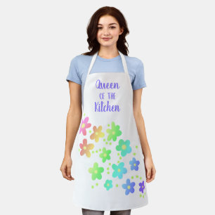 Queen of the Kitchen Rainbow Flowers Apron
