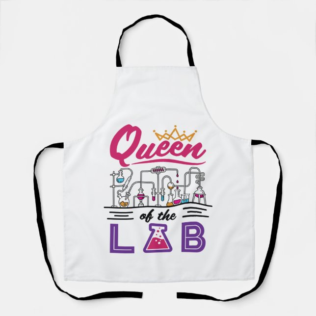 Queen of the Lab Laboratory Technician Scientist Apron (Front)